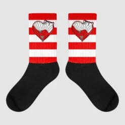 Cherry 12s DopeSkill Sublimated Socks Horizontal Stripes Graphic