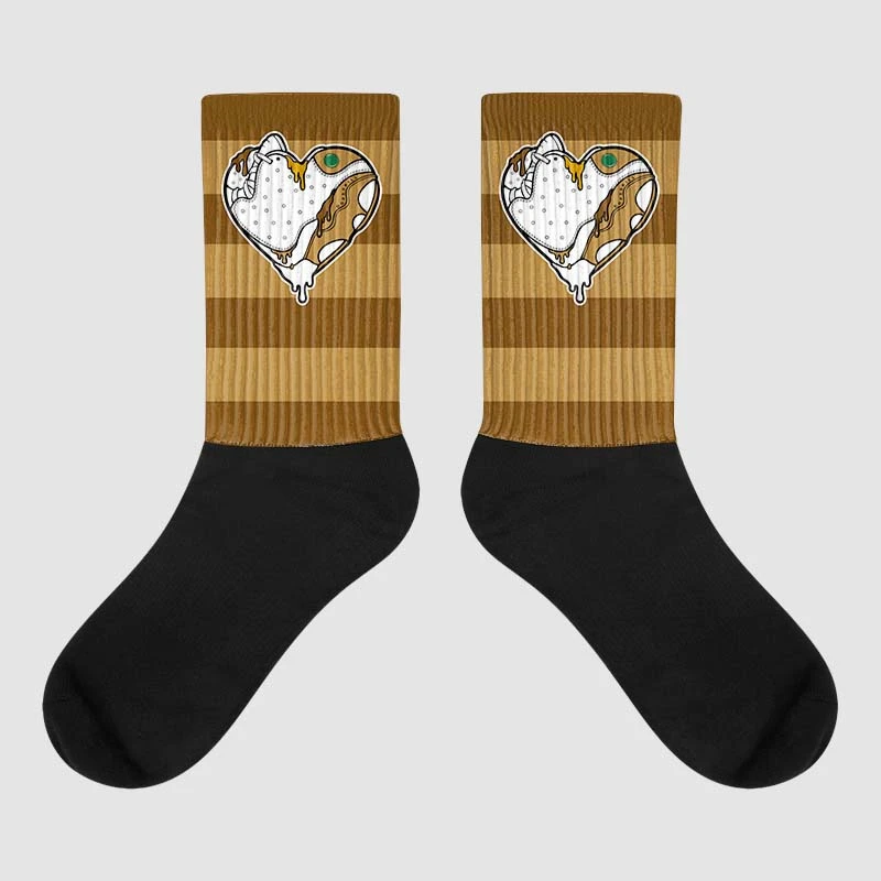 Wheat 13s DopeSkill Sublimated Socks Horizontal Stripes Graphic 1 Wheat 13s DopeSkill Sublimated Socks Horizontal Stripes Graphic