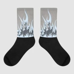Cool Grey 6s Sublimated Socks FIRE Graphic