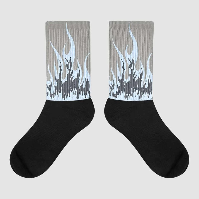 Cool Grey 6s Sublimated Socks FIRE Graphic 1 Cool Grey 6s Sublimated Socks FIRE Graphic