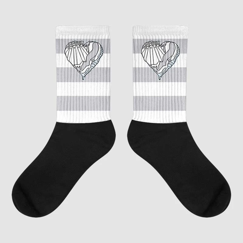 Cement Grey 11s DopeSkill Sublimated Socks Horizontal Stripes Graphic 1 Cement Grey 11s DopeSkill Sublimated Socks Horizontal Stripes Graphic