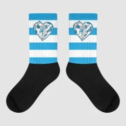 Military Blue 4s DopeSkill Sublimated Socks Horizontal Stripes Graphic