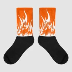 Orange Milk DopeSkill Sublimated Socks FIRE Graphic