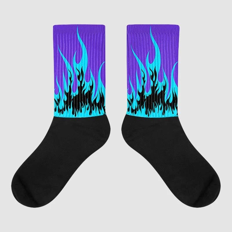 Aqua 6s DopeSkill Sublimated Socks FIRE Graphic 1 Aqua 6s DopeSkill Sublimated Socks FIRE Graphic