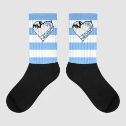 Powder Blue 9s DopeSkill Sublimated Socks Horizontal Stripes Graphic