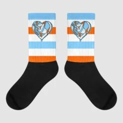 Dunk Low Futura University Blue DopeSkill Sublimated Socks Horizontal Stripes Graphic