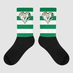 Lucky Green 5s DopeSkill Sublimated Socks Horizontal Stripes Graphic