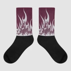Burgundy 5s DopeSkill Sublimated Socks FIRE Graphic