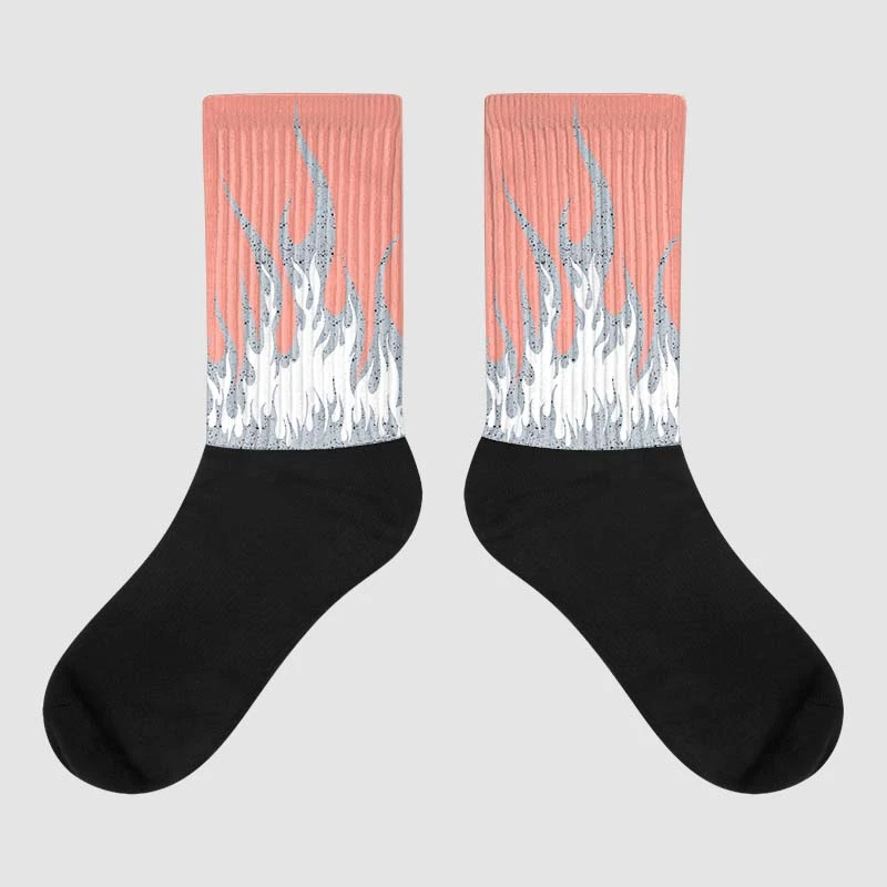 Crimson Bliss 5s Sublimated Socks FIRE Graphic 1 Crimson Bliss 5s Sublimated Socks FIRE Graphic