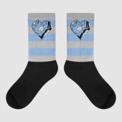 University Blue 5s Dopeskill Sublimated Socks Horizontal Stripes Graphic