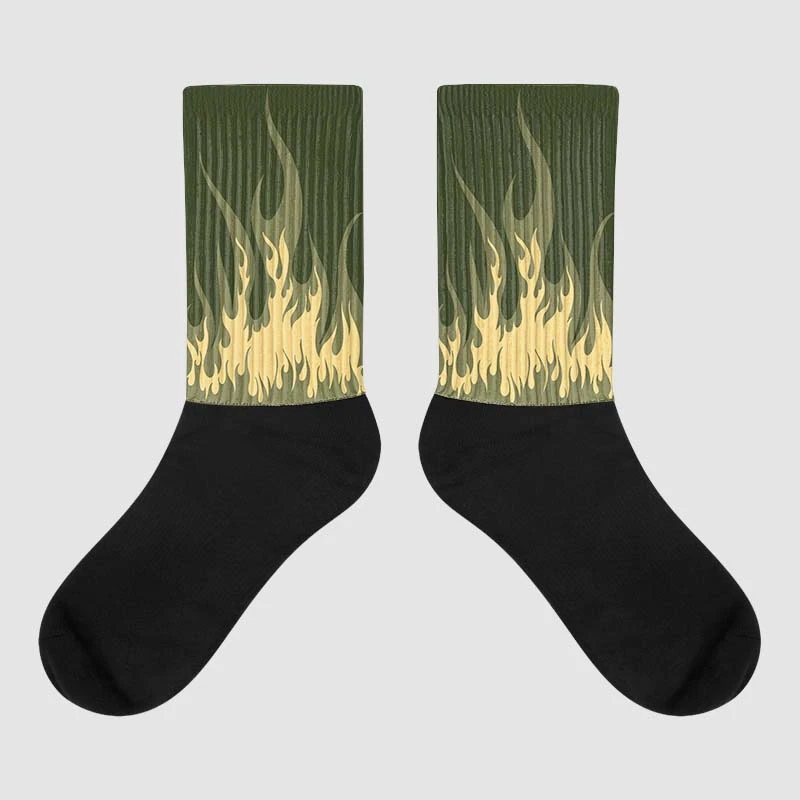 Craft Olive 4s DopeSkill Sublimated Socks FIRE Graphic 1 Craft Olive 4s DopeSkill Sublimated Socks FIRE Graphic