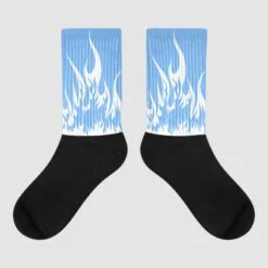 Powder Blue 9s DopeSkill Sublimated Socks FIRE Graphic