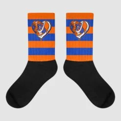 Dunk Low Futura Orange Blaze DopeSkill Sublimated Socks Horizontal Stripes Graphic