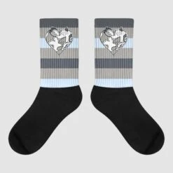 Cool Grey 6s Sublimated Socks Horizontal Stripes Graphic