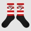 Red Cement 4S DopeSkill Sublimated Socks Horizontal Stripes Graphic
