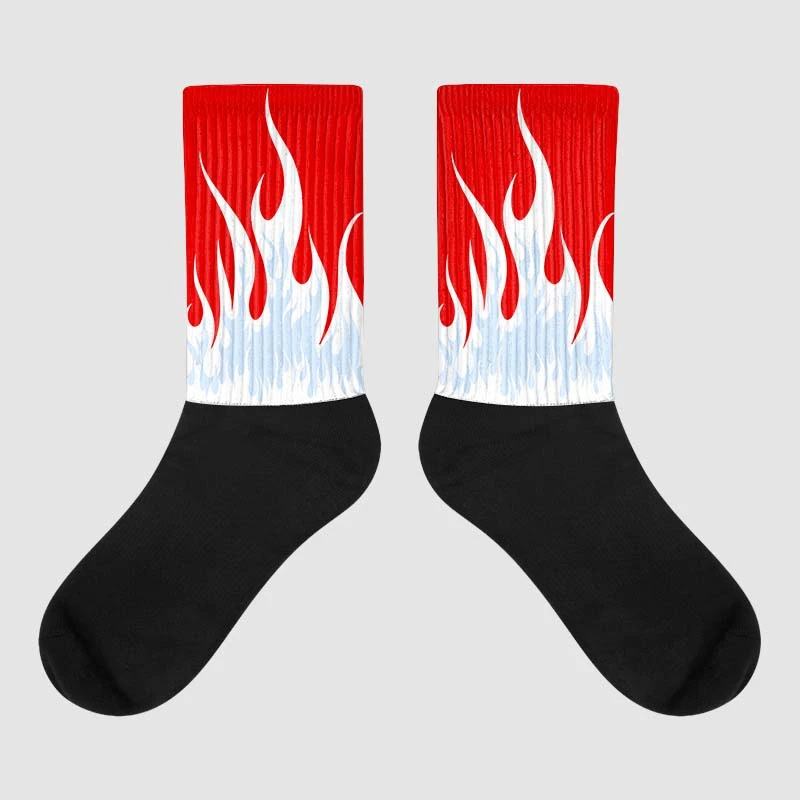Cherry 11s Sublimated Socks FIRE Graphic 1 Cherry 11s Sublimated Socks FIRE Graphic