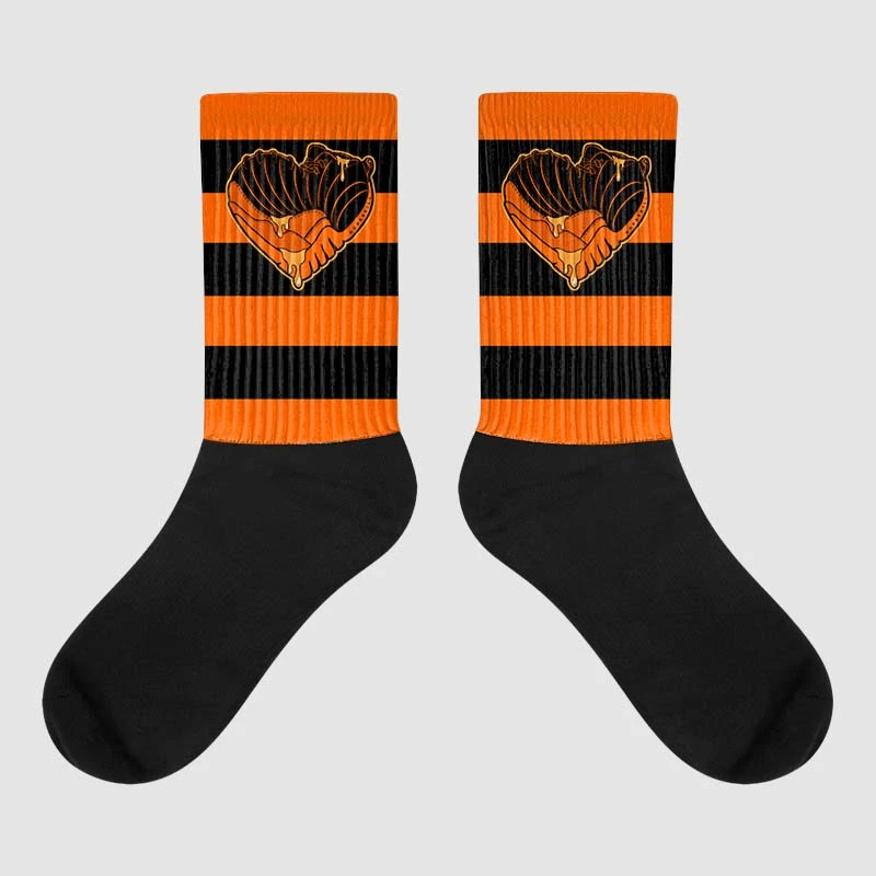 Brilliant Orange 12s DopeSkill Sublimated Socks Horizontal Stripes Graphic 1 Brilliant Orange 12s DopeSkill Sublimated Socks Horizontal Stripes Graphic