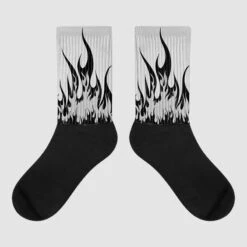 Off Noir 3s DopeSkill Sublimated Socks FIRE Graphic
