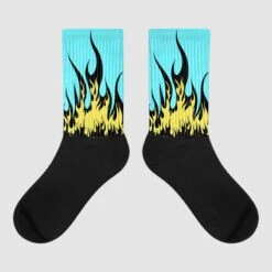 Aqua 5s Sublimated Socks FIRE Graphic