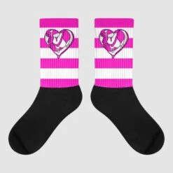 Dunk Low Active Fuchsia DopeSkill Sublimated Socks Horizontal Stripes Graphic