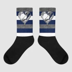 Midnight Navy 3s DopeSkill Sublimated Socks Horizontal Stripes Graphic