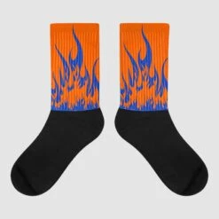 Dunk Low Futura Orange Blaze DopeSkill Sublimated Socks FIRE Graphic