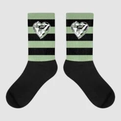 Seafoam 4s Sublimated Socks Horizontal Stripes Graphic