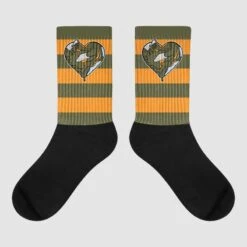 Olive 5s DopeSkill Sublimated Socks Horizontal Stripes Graphic