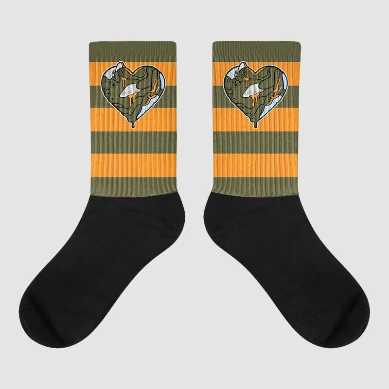 Olive 5s DopeSkill Sublimated Socks Horizontal Stripes Graphic 1 Olive 5s DopeSkill Sublimated Socks Horizontal Stripes Graphic