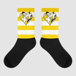 Yellow Ochre 6s DopeSkill Sublimated Socks Horizontal Stripes Graphic
