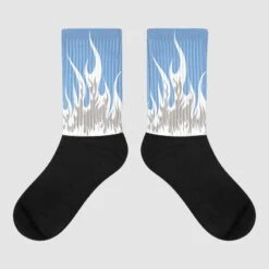 University Blue 5s Dopeskill Sublimated Socks FIRE Graphic