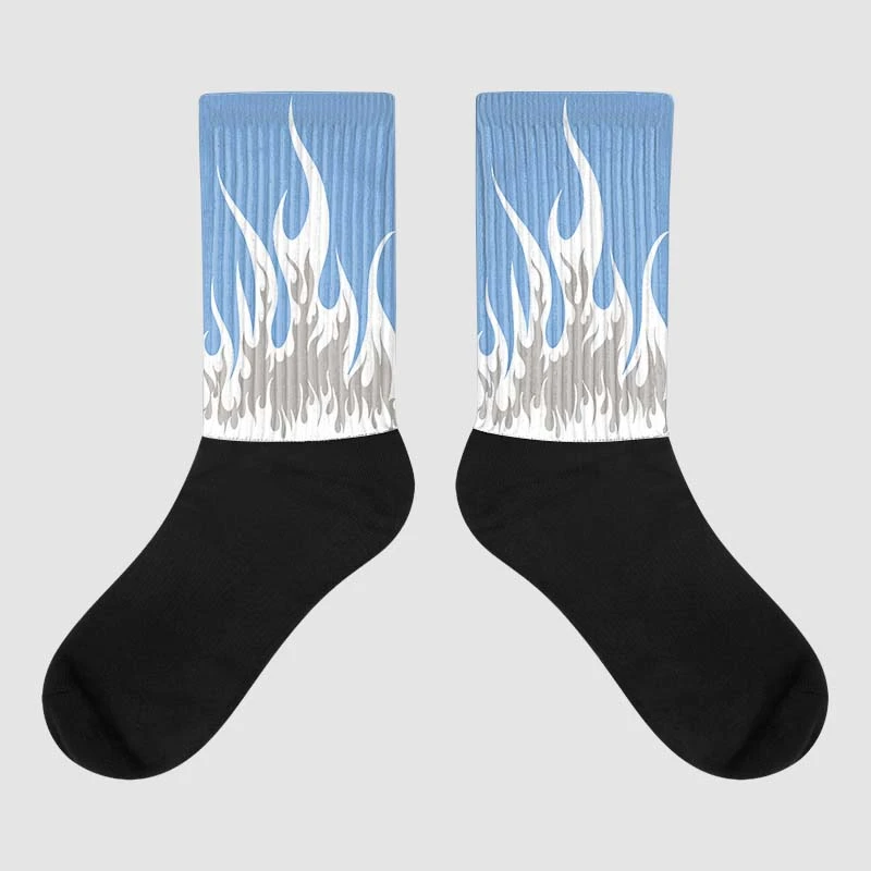 University Blue 5s Dopeskill Sublimated Socks FIRE Graphic 1 University Blue 5s Dopeskill Sublimated Socks FIRE Graphic