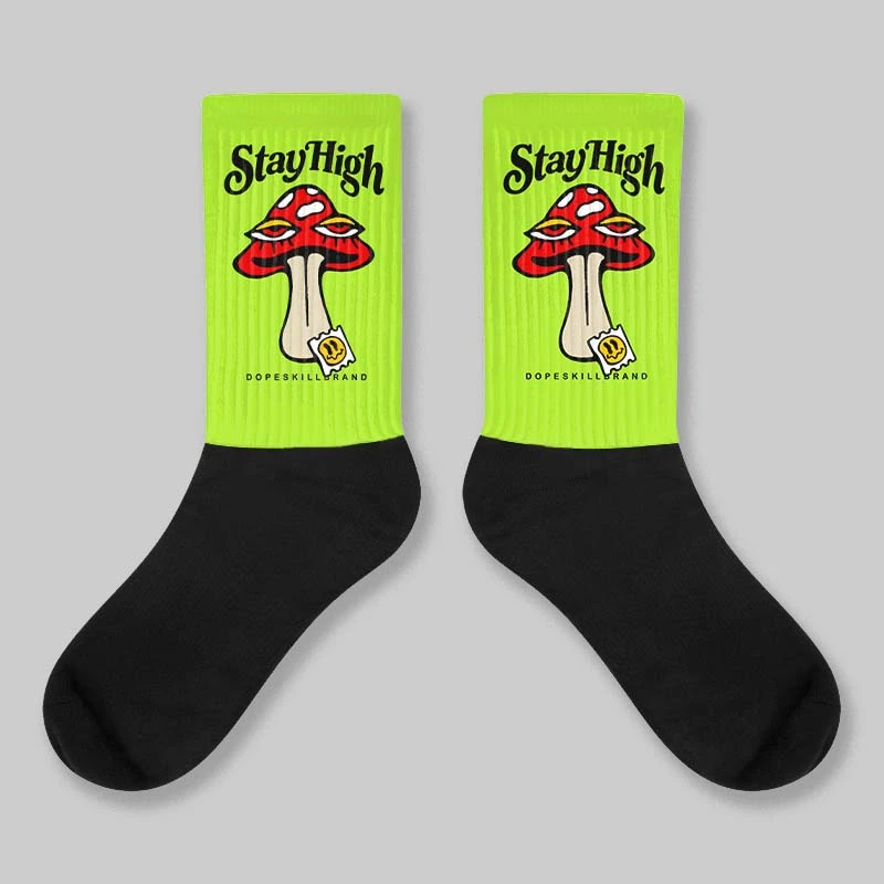 Neon Green Collection DopeSkill Sublimated Socks Stay High Graphic 1 Neon Green Collection DopeSkill Sublimated Socks Stay High Graphic