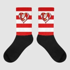 Dunk Low Gym Red Sublimated Socks Horizontal Stripes Graphic