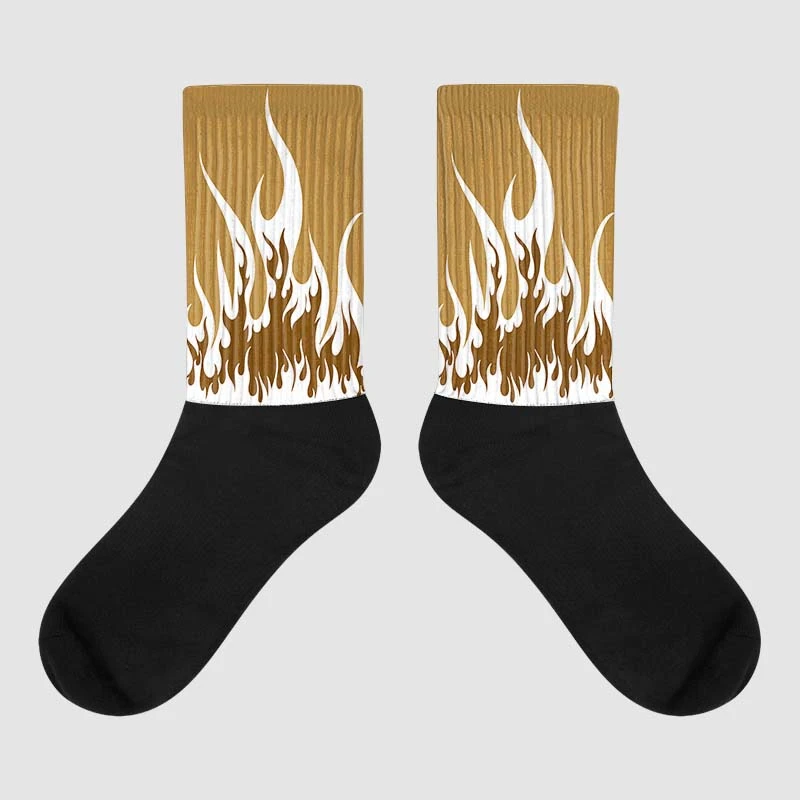 Wheat 13s DopeSkill Sublimated Socks FIRE Graphic 1 Wheat 13s DopeSkill Sublimated Socks FIRE Graphic