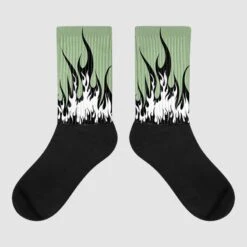 Seafoam 4s Sublimated Socks FIRE Graphic
