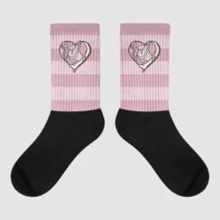 Dunk Low Teddy Bear Pink Sublimated Socks Horizontal Stripes Graphic