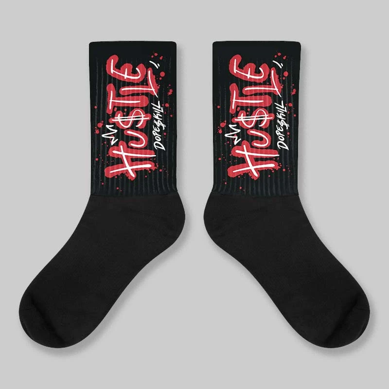 Bred Velvet 11s DopeSkill Sublimated Socks Hustle Graphic 1 Bred Velvet 11s DopeSkill Sublimated Socks Hustle Graphic