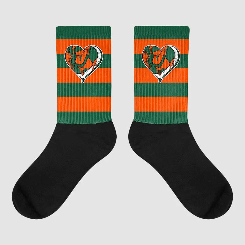 Dunk Low Team Dark Green Orange Sublimated Socks Horizontal Stripes Graphic 1 Dunk Low Team Dark Green Orange Sublimated Socks Horizontal Stripes Graphic