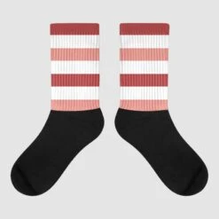Dune Red 13s DopeSkill Sublimated Socks Horizontal Stripes Graphic