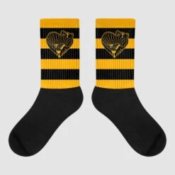 Black Taxi 12s Sublimated Socks Horizontal Stripes Graphic